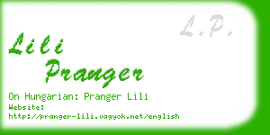 lili pranger business card